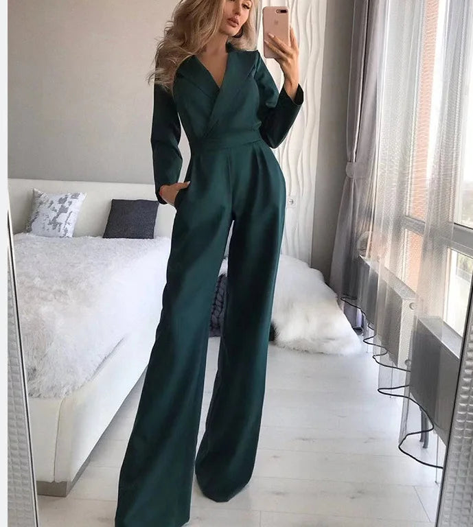 Women's High Waist Office Jumpsuit