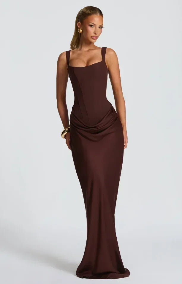 Women's Elegant Pleated Sling Party Dress