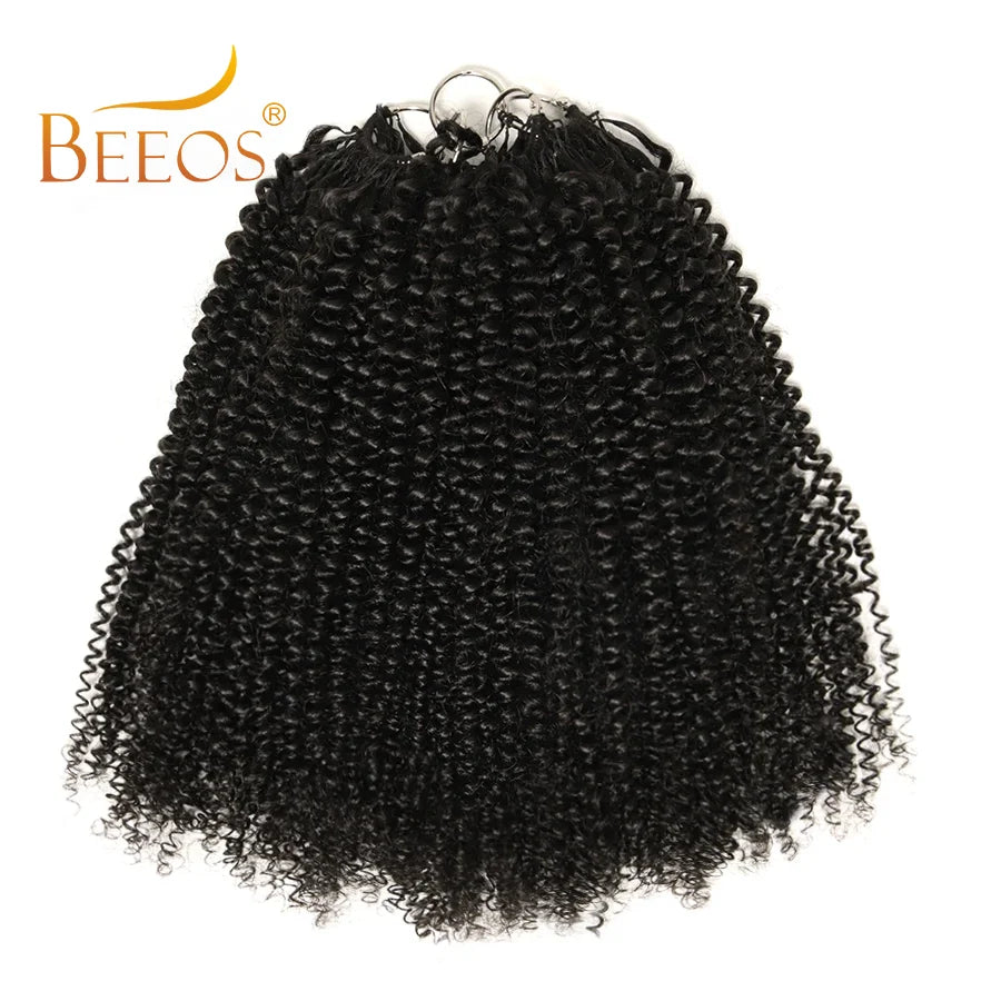 Knotless Kinky Curly Human Hair Crochet Extensions