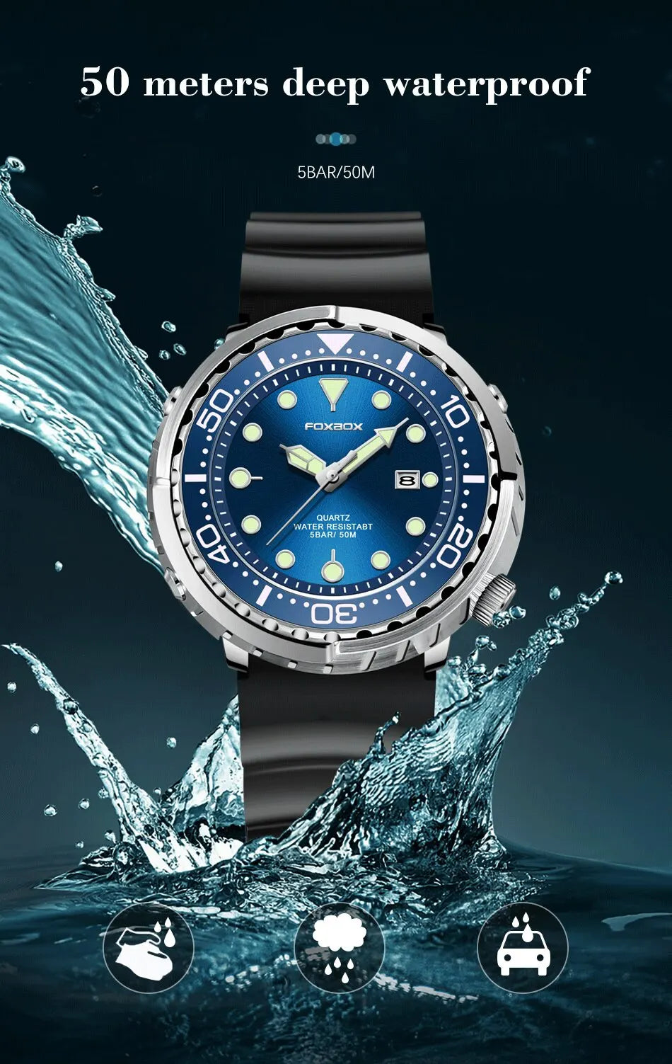 Men's Waterproof Sports Chronograph Watch