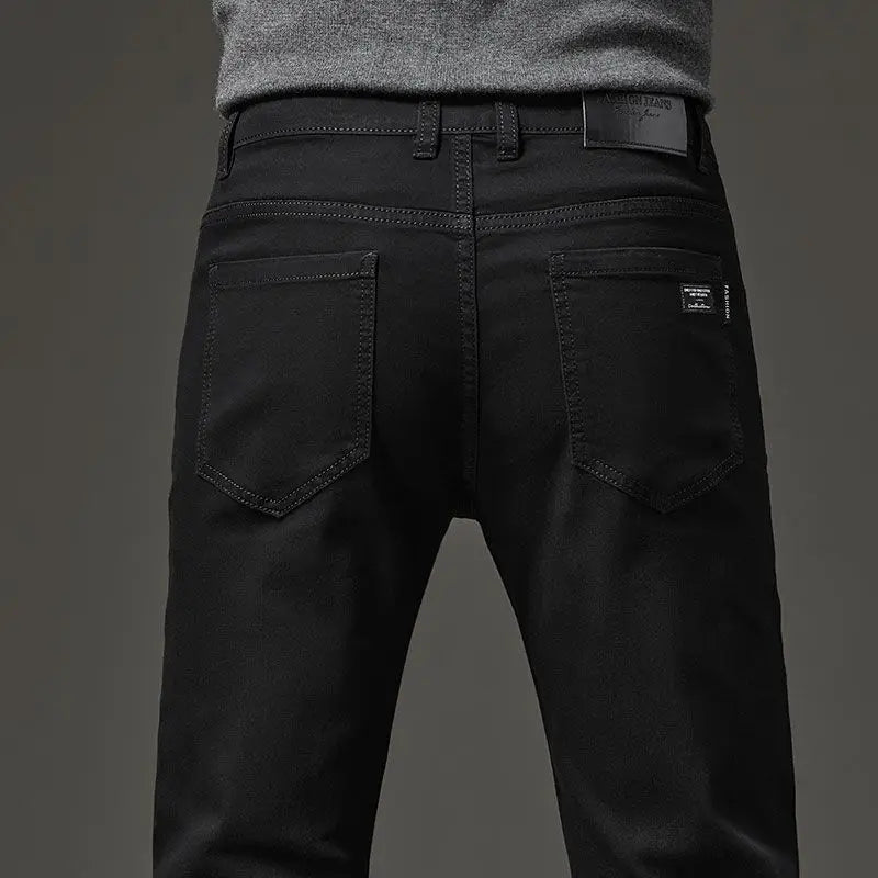 Men's Slim Straight Elastic Jeans