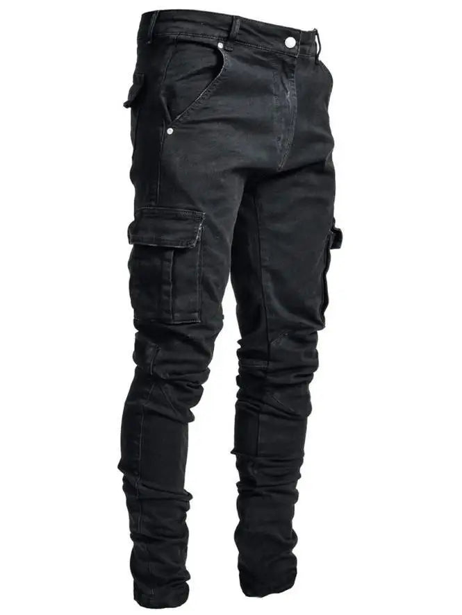 Men's Stretch Cargo Jeans with Side Pockets