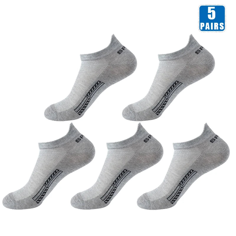 5 Pairs Breathable Cotton Ankle Socks