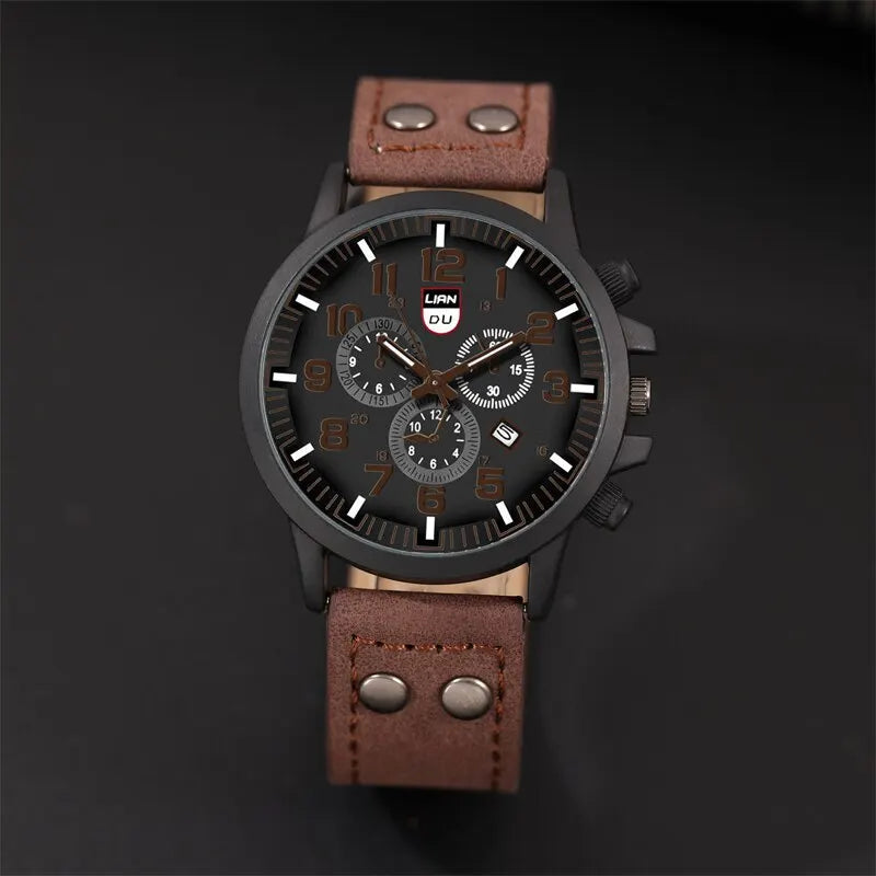 Reloj Hombre Fashion Mens Watches Luxury Men Casual Leather Quartz