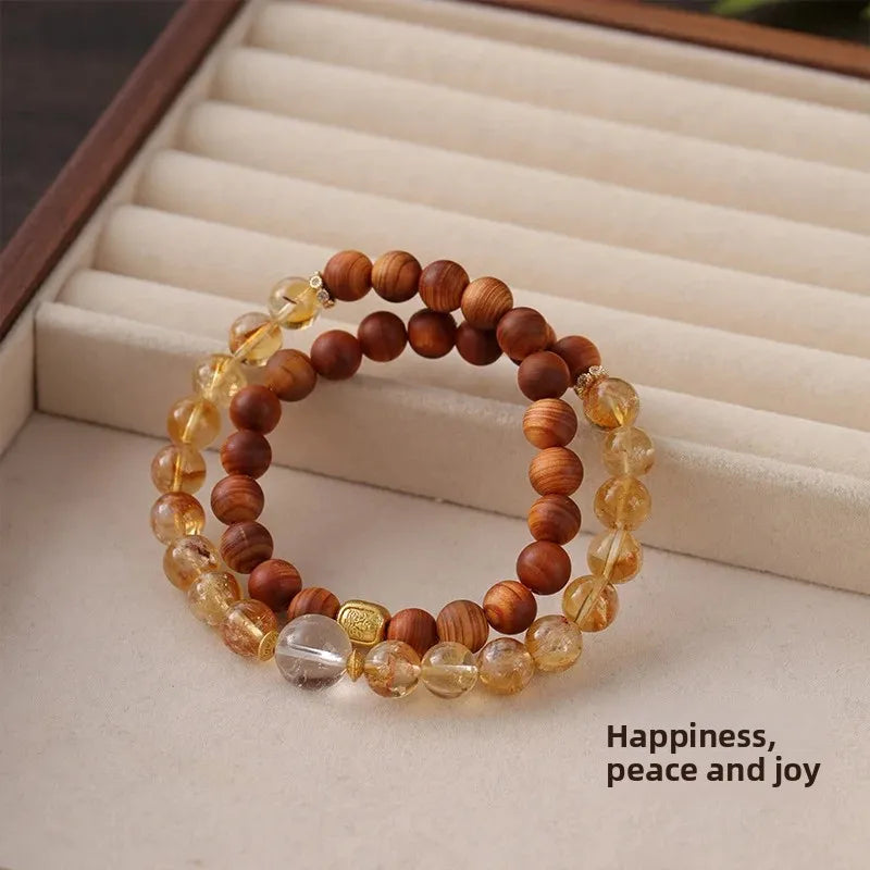 Original Yellow Crystal Double Wrap Bracelet for Men & Women