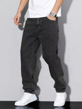 Men's Vintage Y2K Wide-Leg Straight Denim Jeans
