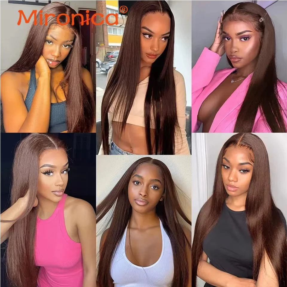 Straight Chocolate Brown Remy Human Hair Bundles