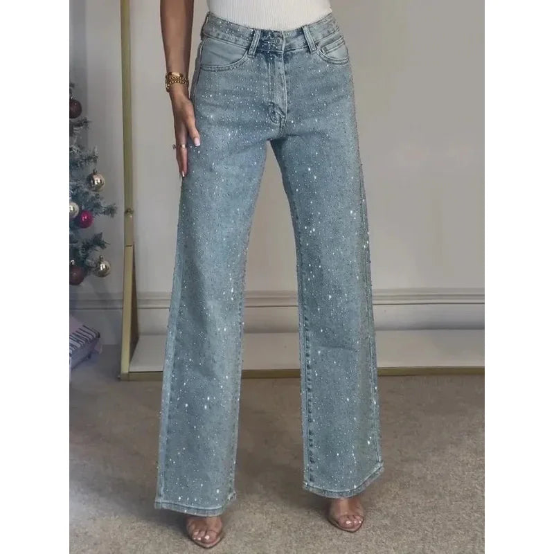 Women's High Waist Y2K Straight Mom Jeans