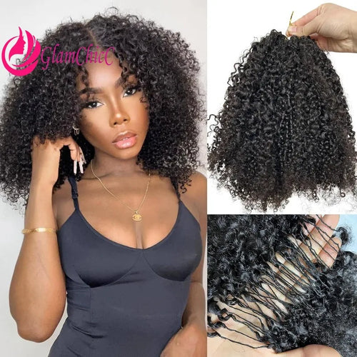 Afro Kinky Curly 4C Bulk Human Hair Extensions