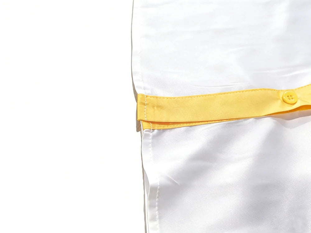 Women's Color Block Button-Up Work Blouse