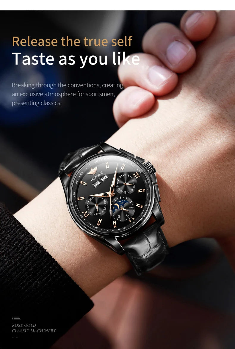 OUPINKE Luxury Automatic Moon Watch