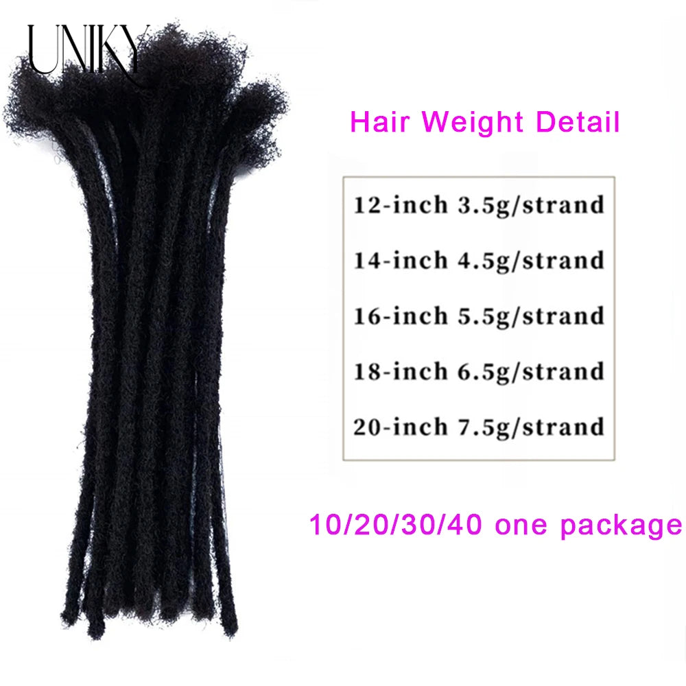 60-Strand Human Hair Dreadlocks Extensions