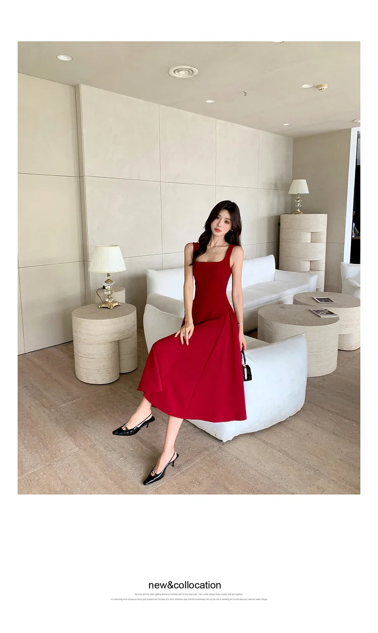 Women’s Elegant Sling Evening A-Line Dress