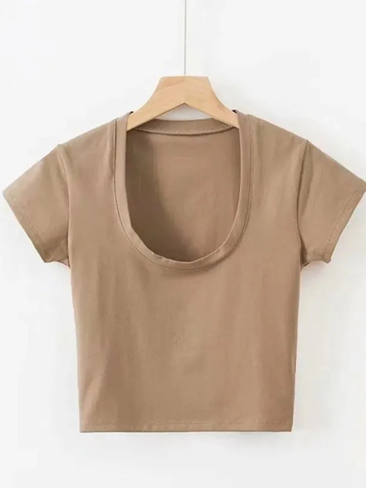 Women's U-Neck Slim Fit Crop Top