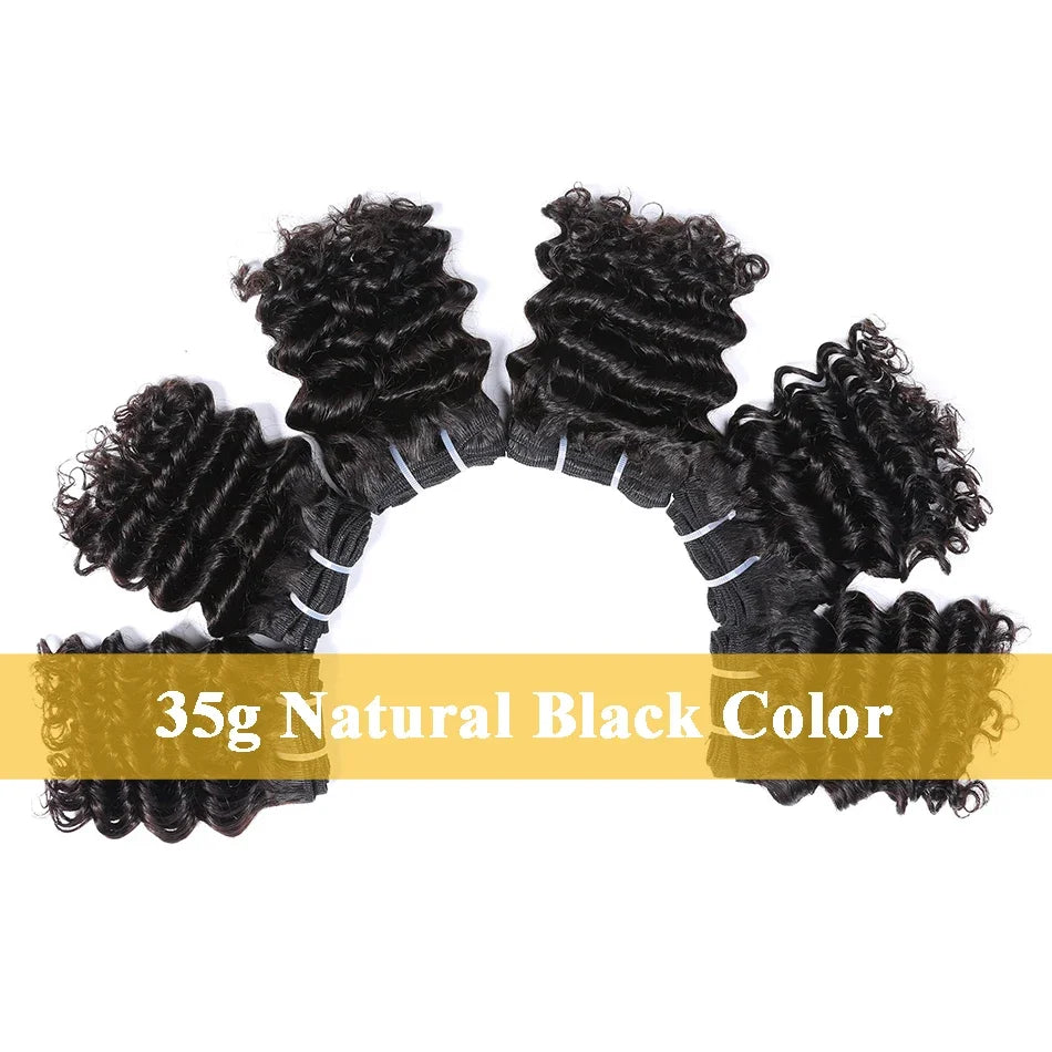 Brazilian Bouncy Curly Human Hair Bundles 6 Inch