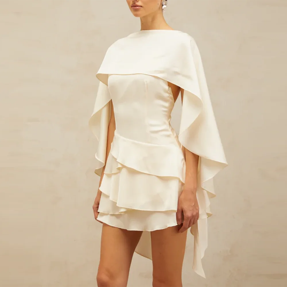TWOTWINSTYLE Strapless Ruffle Patchwork Dress