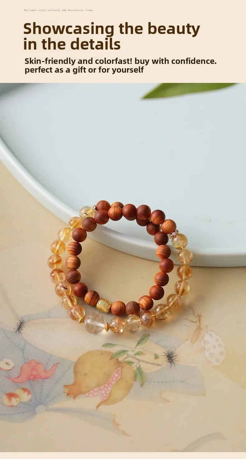 Original Yellow Crystal Double Wrap Bracelet for Men & Women