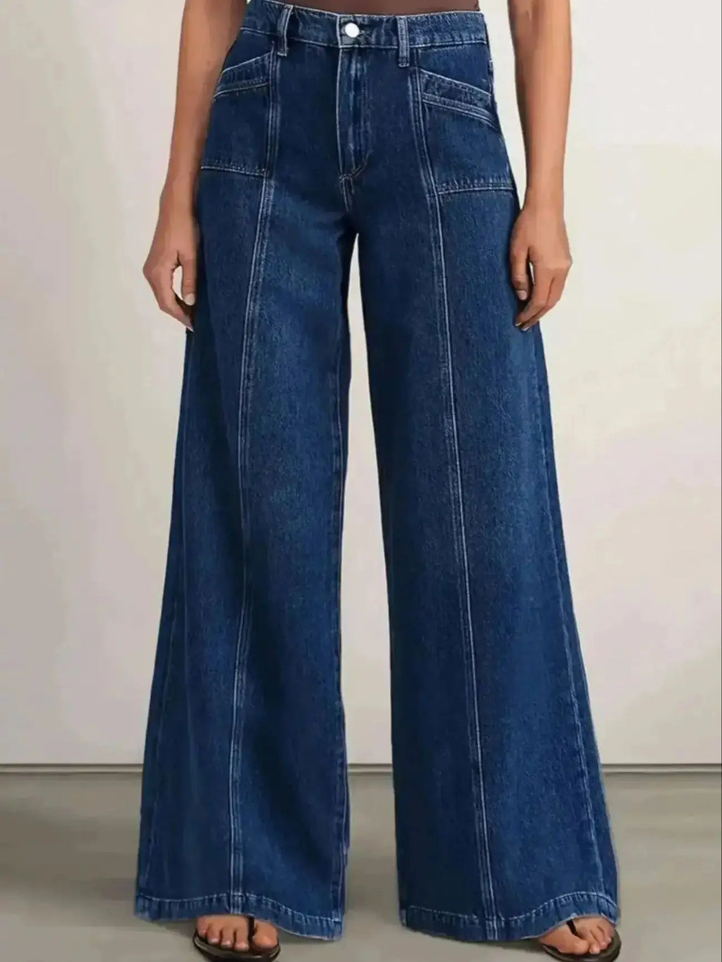 Women’s Deep Blue Wide Leg Denim Jeans