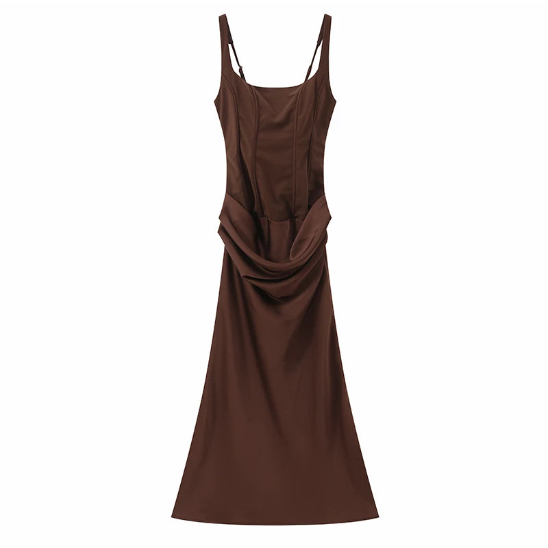 Women's Elegant Pleated Sling Party Dress
