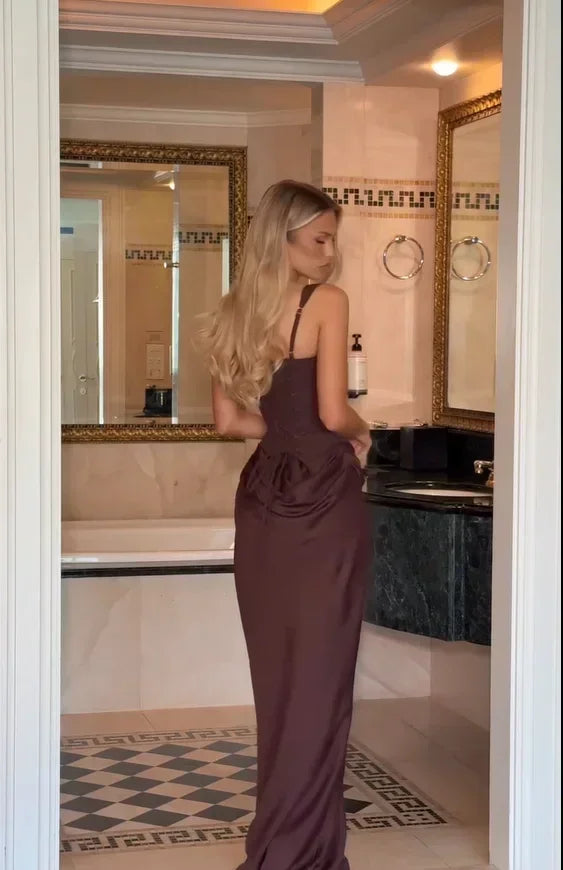 Women's Elegant Pleated Sling Party Dress