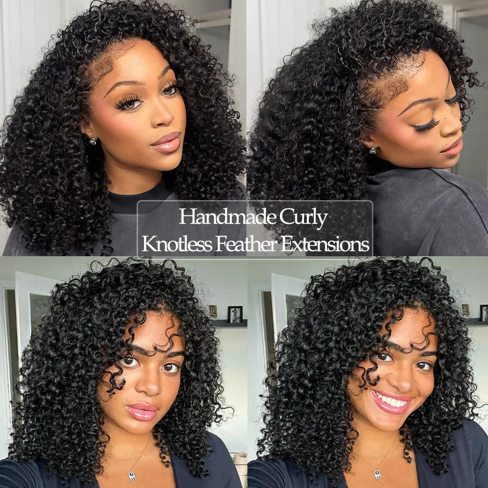 fro Kinky Burmese Curly Knotless Human Hair Extensions
