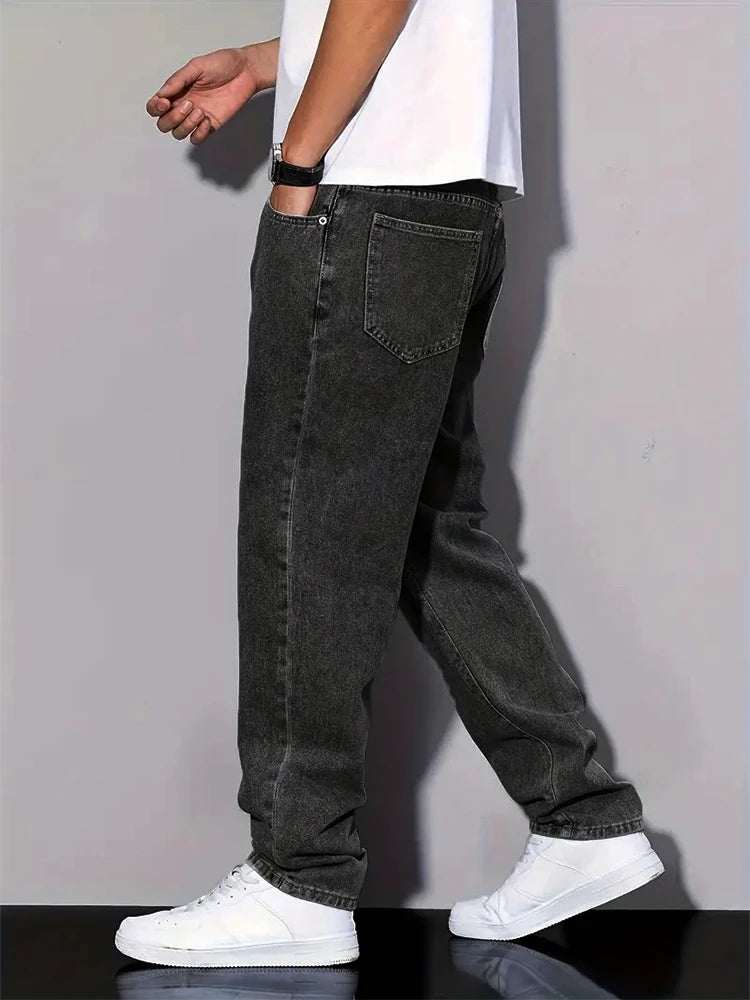 Men's Vintage Y2K Wide-Leg Straight Denim Jeans