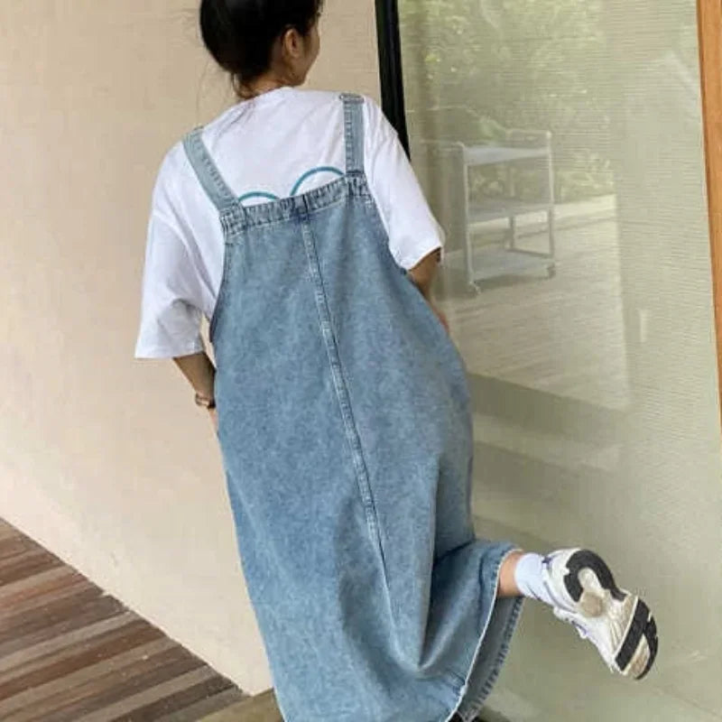 Women's Denim Overall Slip Dress