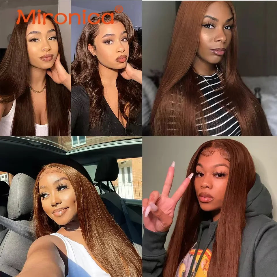 Straight Chocolate Brown Remy Human Hair Bundles