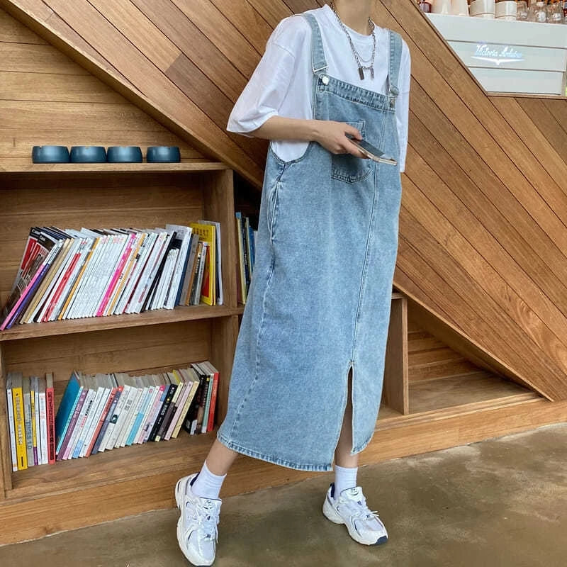 Women's Denim Overall Slip Dress