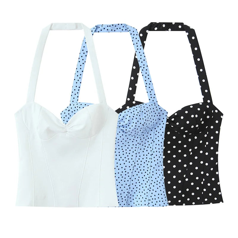 Women's 2026 Polka Dot Halter Summer Top