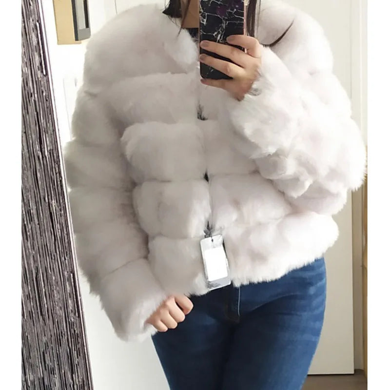 ZADORIN Women's Faux Fox Fur Winter Coat