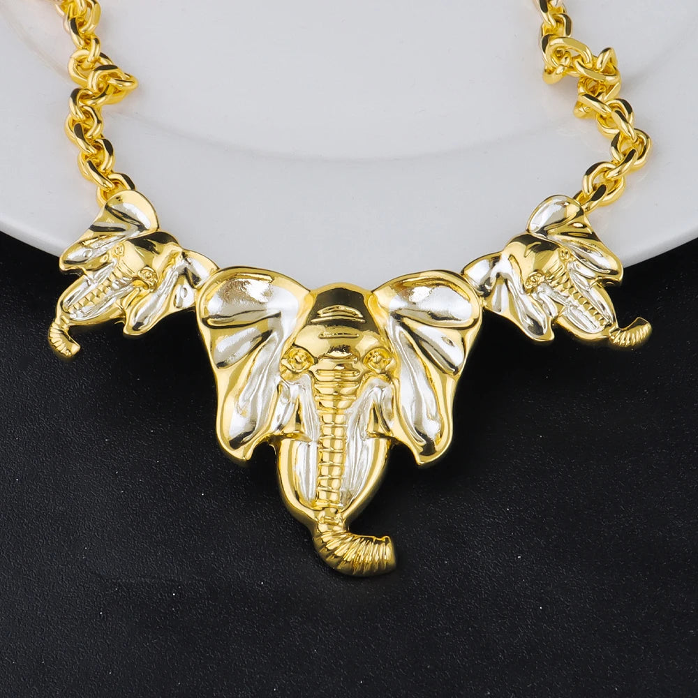 Luxury Gold-Plated Elephant Jewelry Set for Women