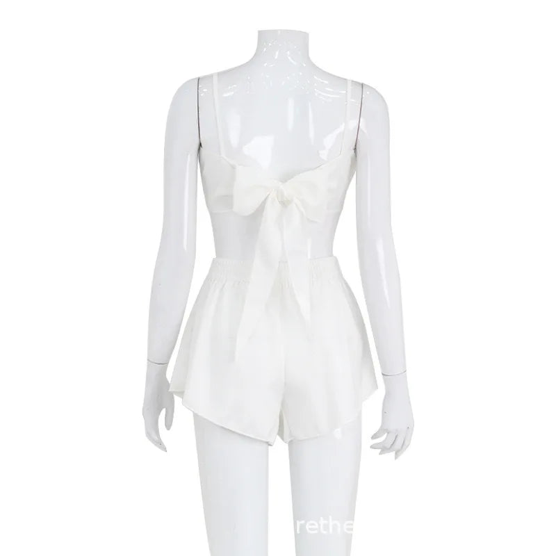 Women's Silky Ruffle Cami & Shorts Set