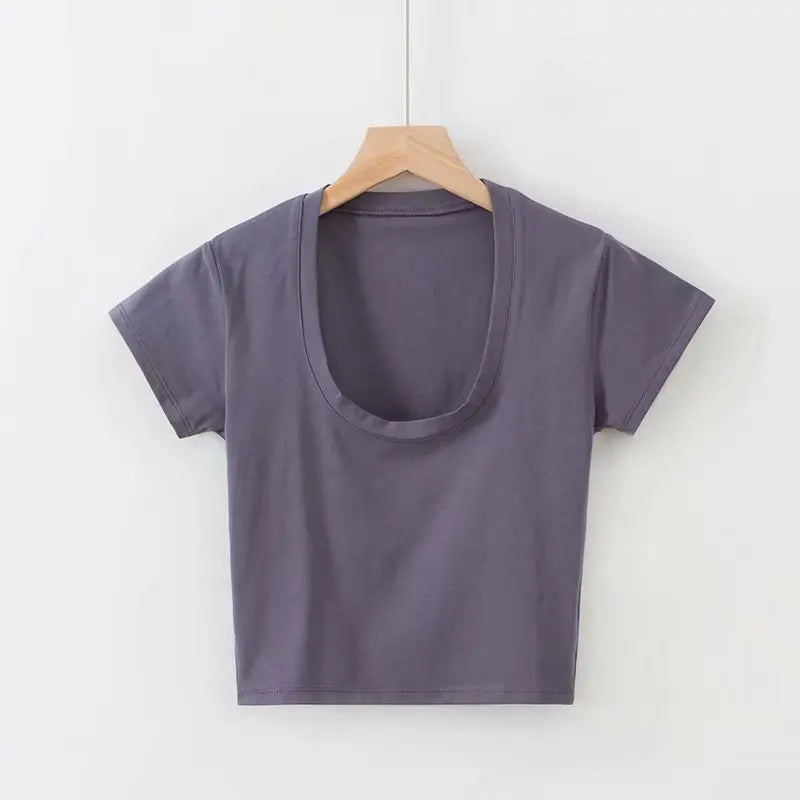 Women's U-Neck Slim Fit Crop Top