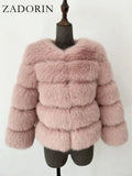 ZADORIN Women's Faux Fox Fur Winter Coat