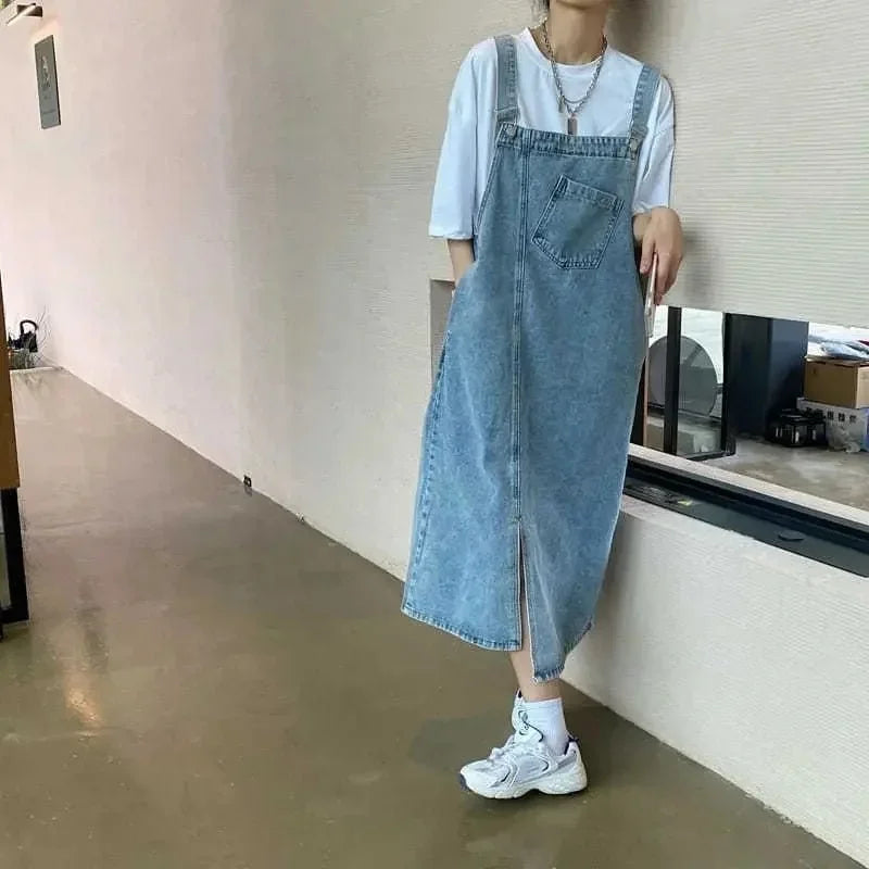 Women's Denim Overall Slip Dress