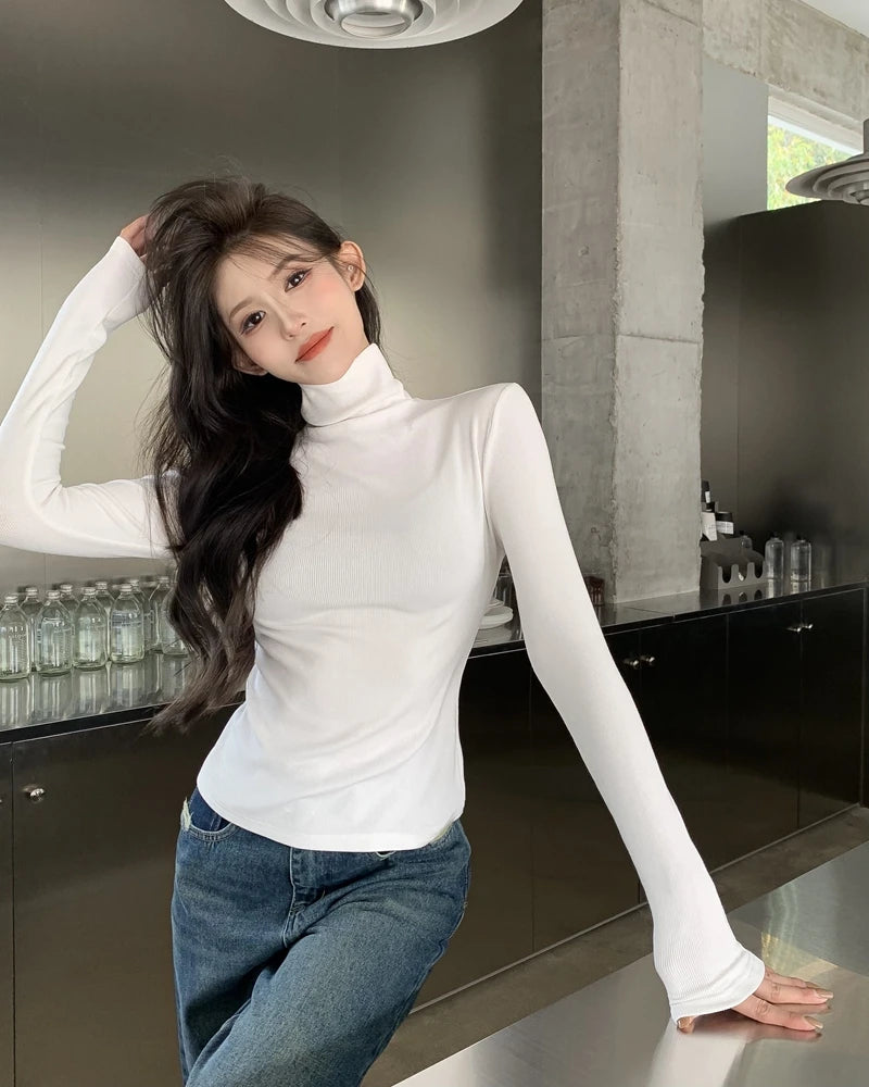 Women’s High Collar Fleece Base Layer Top