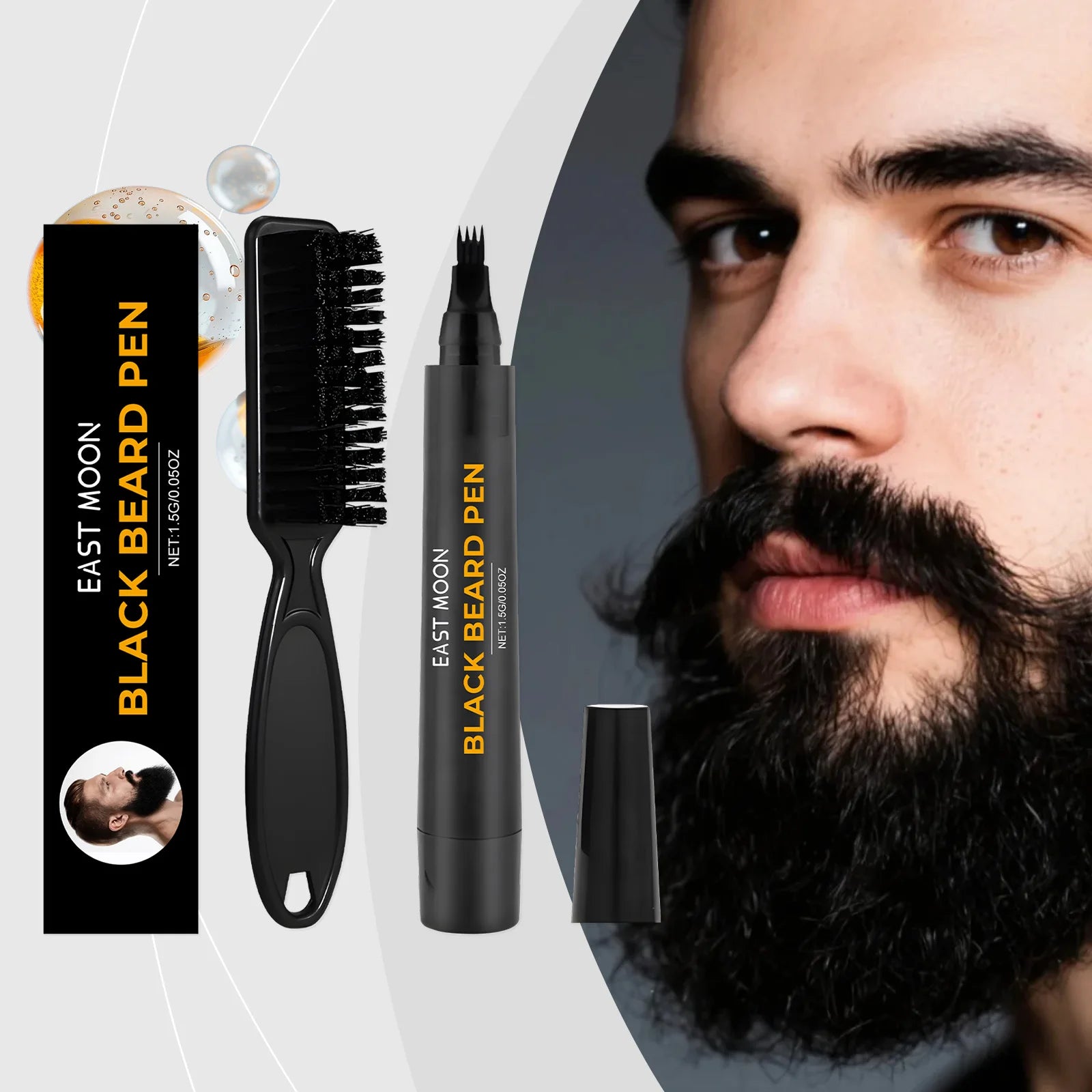 "Instant Beard Filler Pen With Brush Comb Disposable Waterproof
