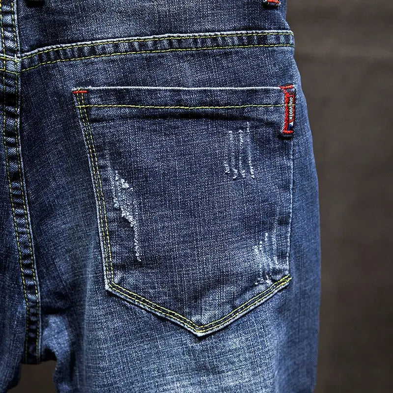 Men’s Ripped Slim Fit Straight Jeans