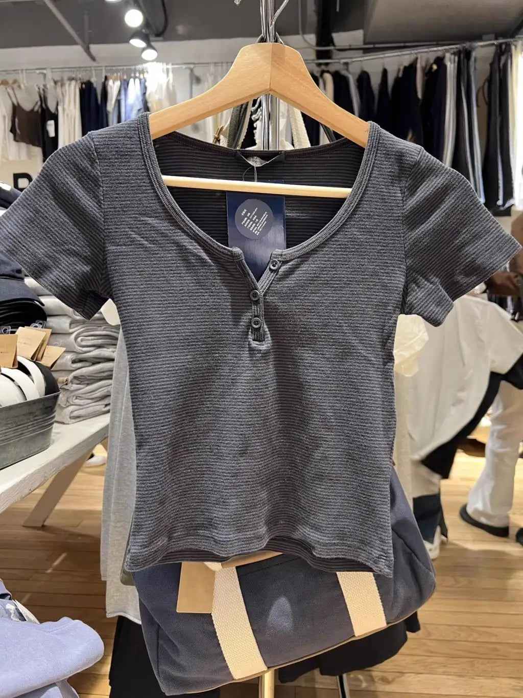 Women's Y2K Striped Button Crop Top
