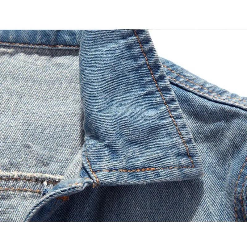 Men’s Hip Hop Ripped Denim Jacket Vest