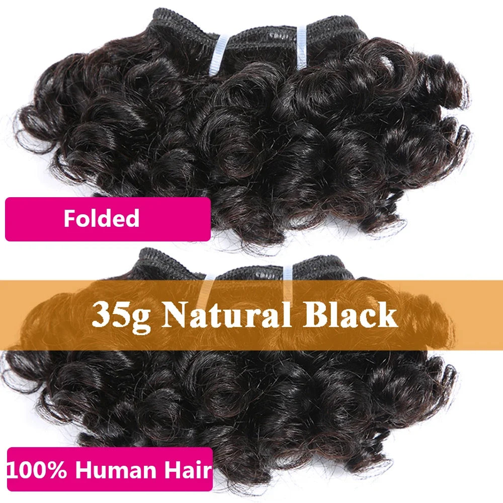 Brazilian Bouncy Curly Human Hair Bundles 6 Inch