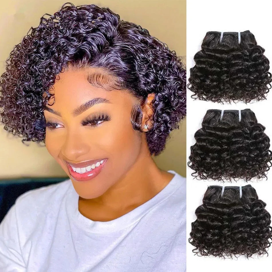 Brazilian Bouncy Curly Human Hair Bundles 6 Inch