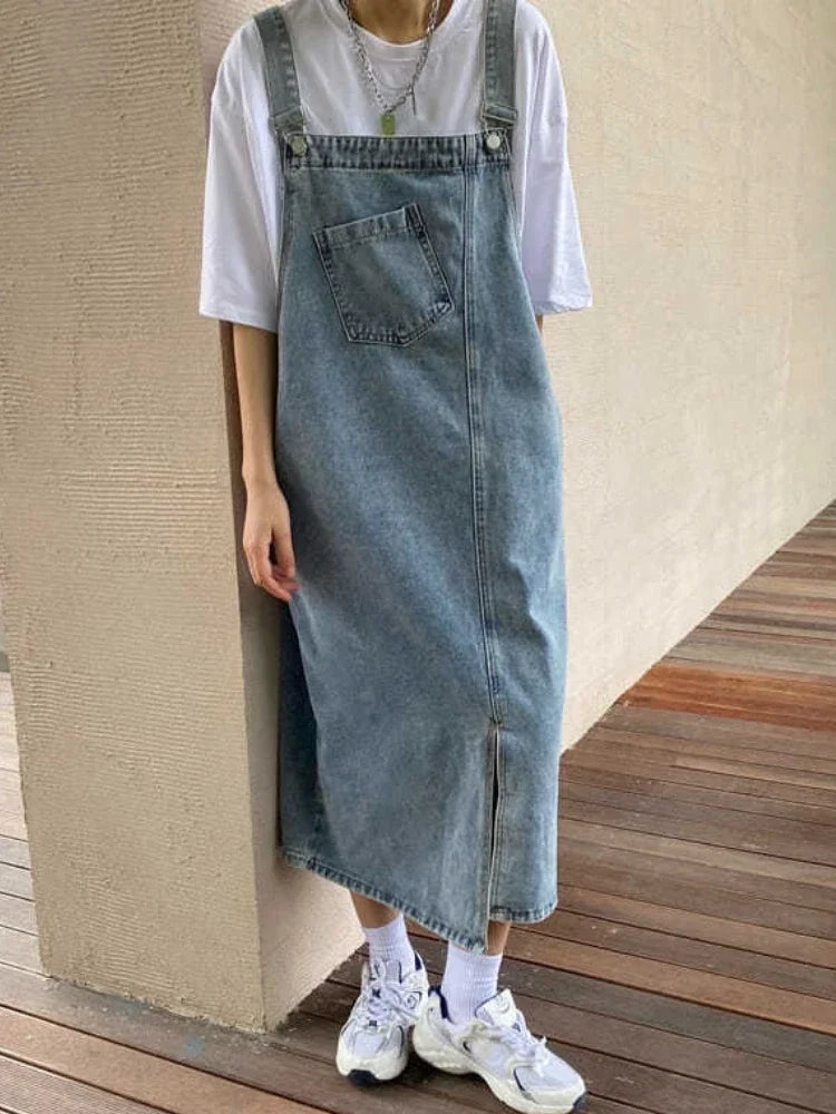 Women's Denim Overall Slip Dress