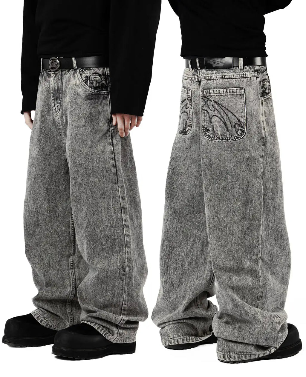 90s Retro Embroidered Straight Leg Jeans