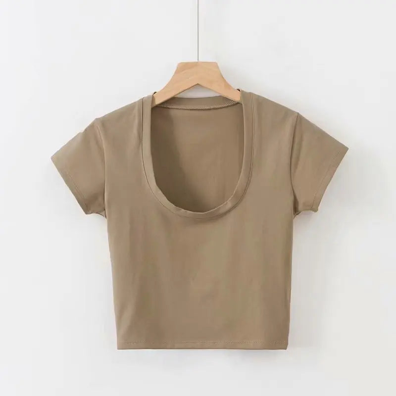 Women's U-Neck Slim Fit Crop Top