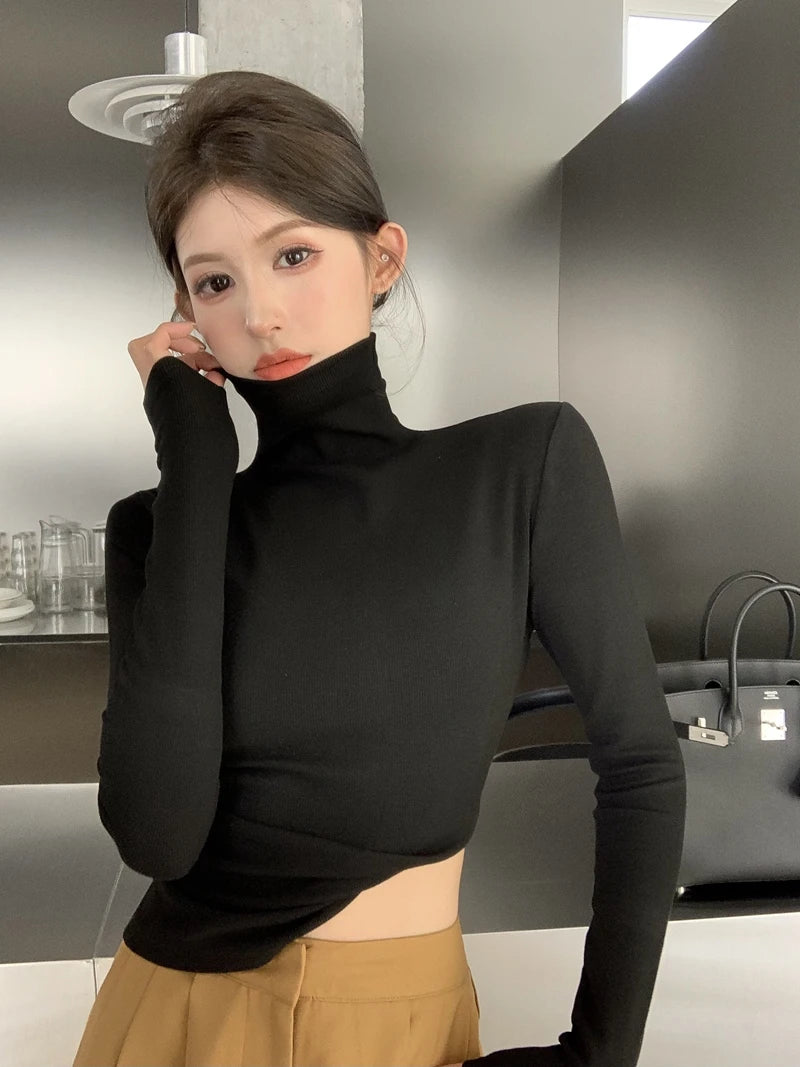 Women’s High Collar Fleece Base Layer Top