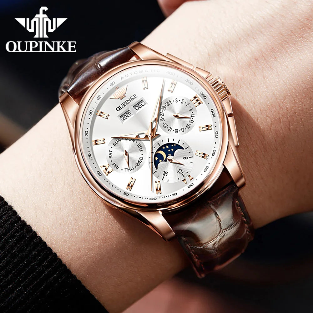 OUPINKE Luxury Automatic Moon Watch