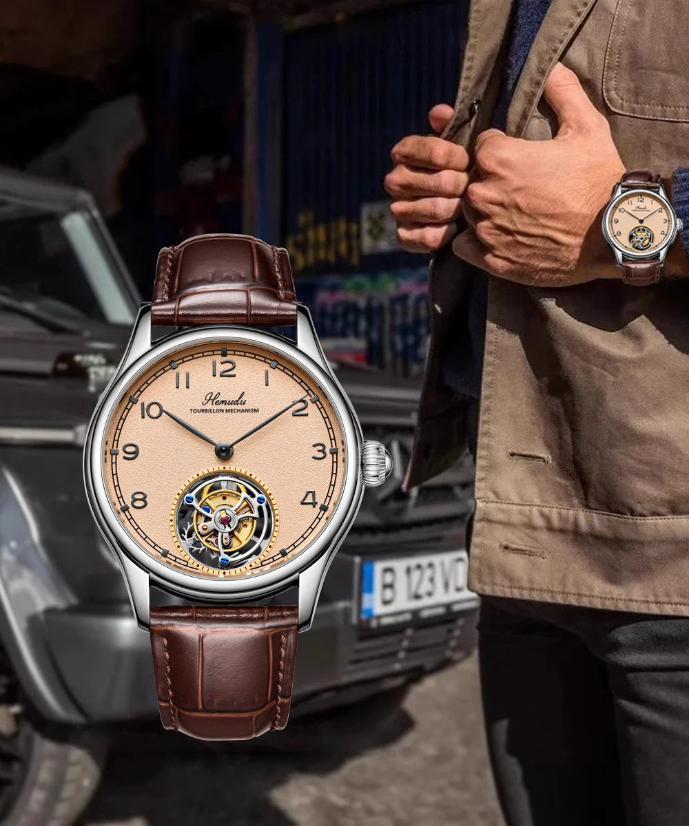 HEMUDU Flying Tourbillon Skeleton Watch