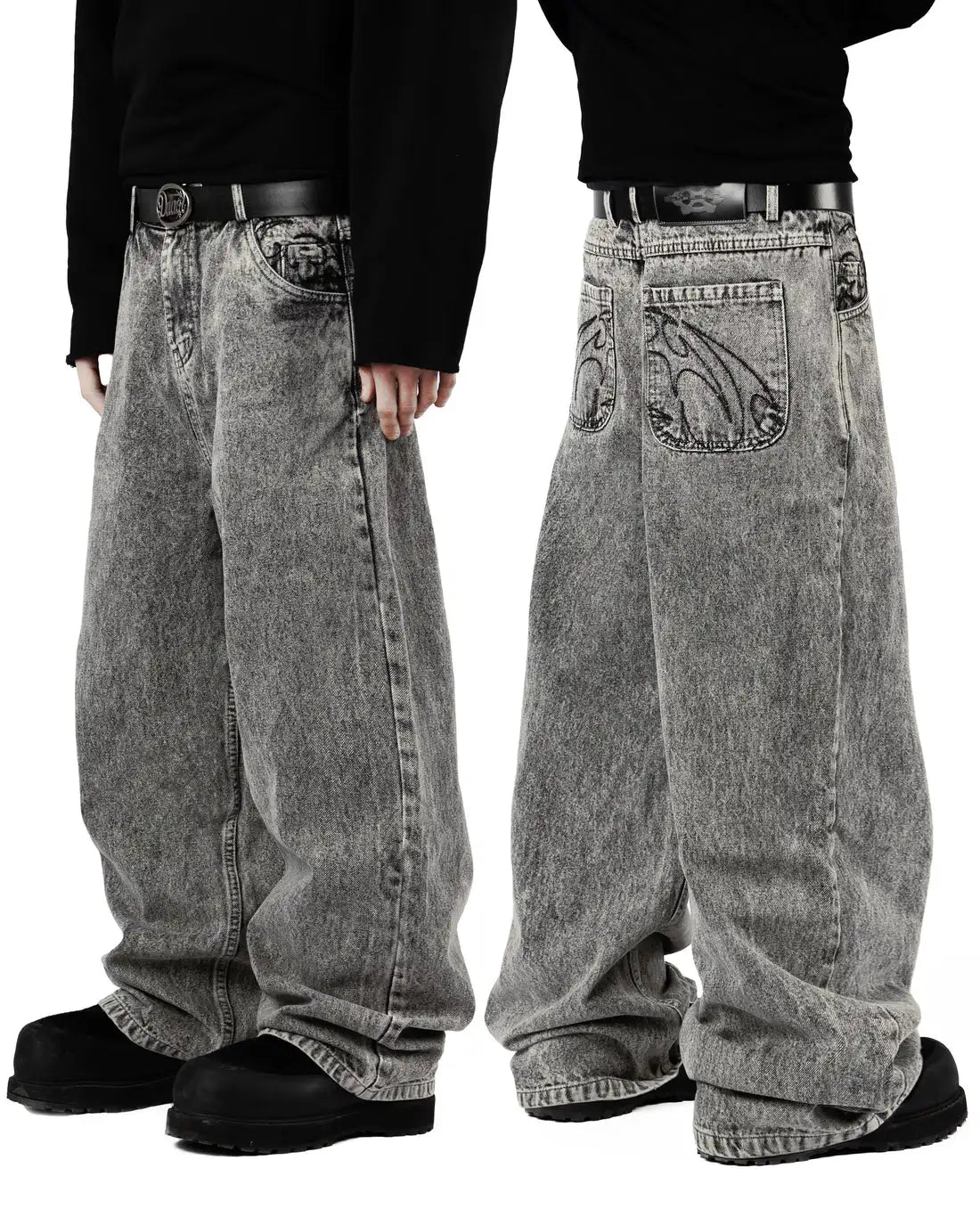 90s Retro Embroidered Straight Leg Jeans
